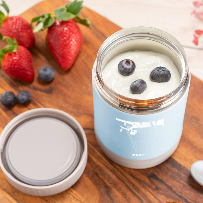 Cutie termica pentru mancare, otel inoxidabil vidat, 300 ml, albastru, Reer ColourDesign [2]