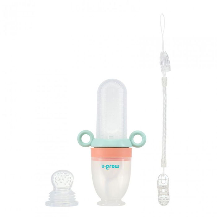 Dizpozitiv de hranire cu 2 tetine : suzeta fructe + lingurita, U-Grow [3]