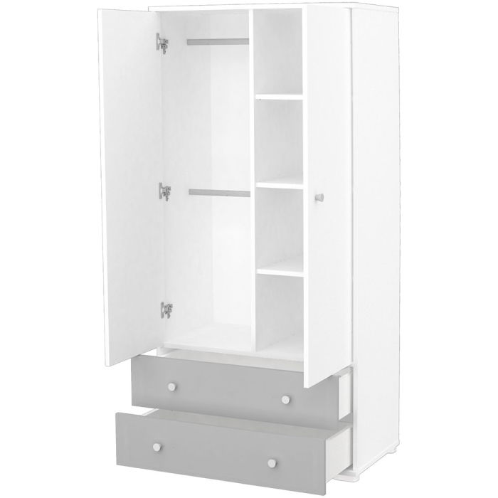 Dulap cu 2 usi si 2 sertare Hubners Patrik alb grafit [3]