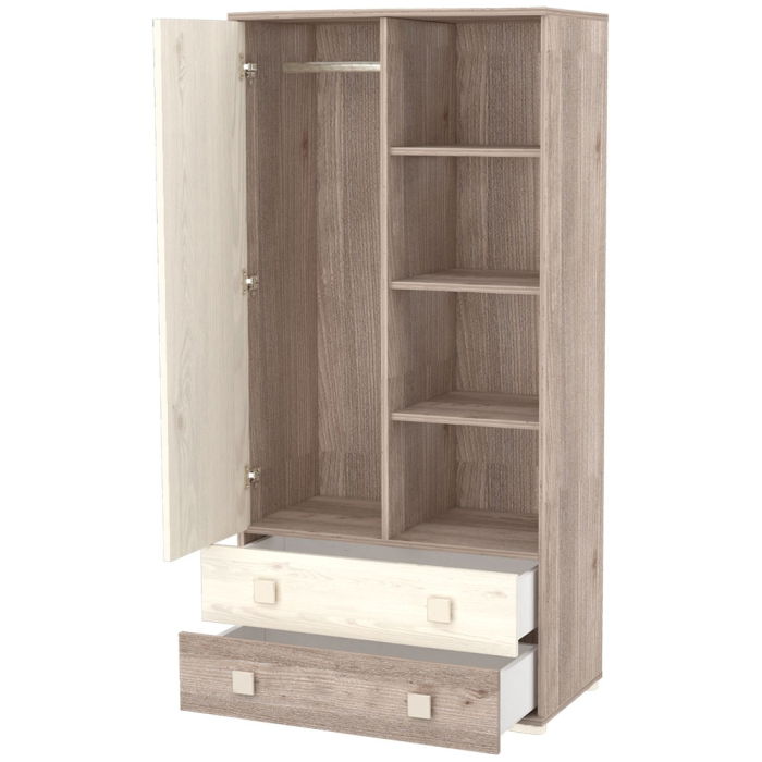 Dulap cu o usa si 2 sertare Hubners Sofia crem nisip [3]