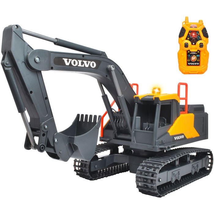 Excavator Dickie Toys Volvo Mining Excavator 60 cm cu telecomanda, lumini si sunete gri [1]