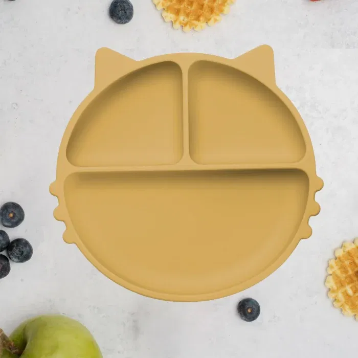 Farfurie compartimentata din silicon cu ventuza, AppeKids - Kitty - Galben [1]