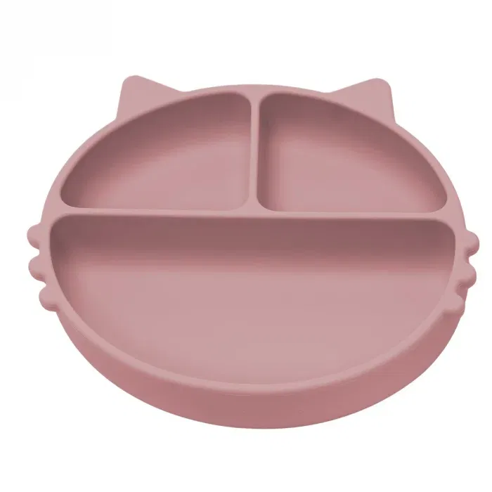 Farfurie compartimentata din silicon cu ventuza, AppeKids - Kitty - Roz [1]