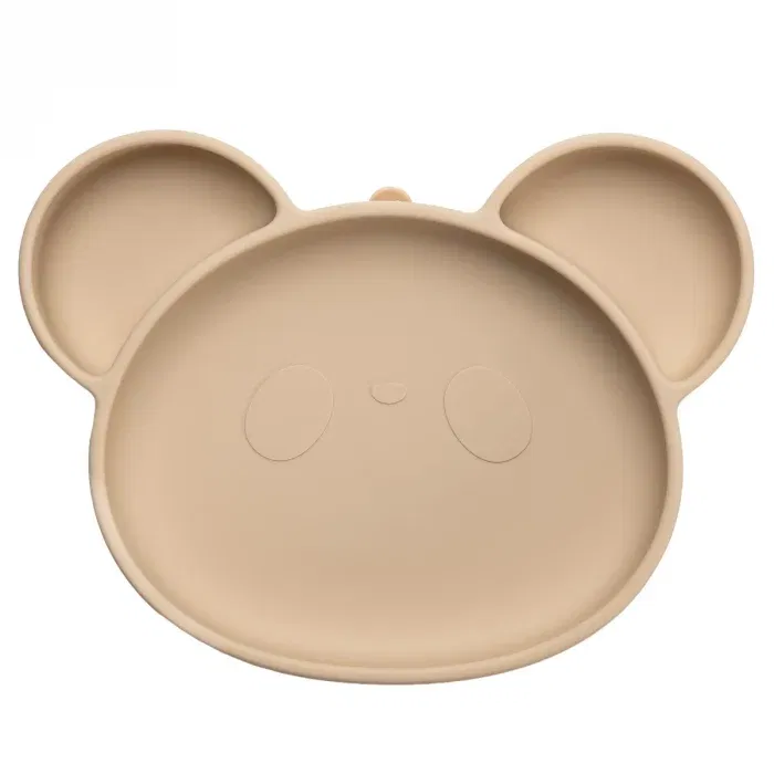 Farfurie din silicon cu ventuza, AppeKids, Panda - Bej [3]