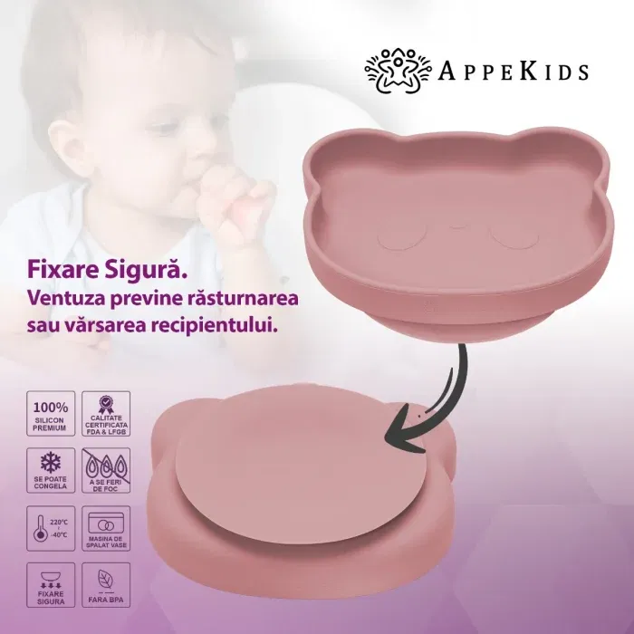 Farfurie din silicon cu ventuza, AppeKids, The Little Bear - Roz [5]