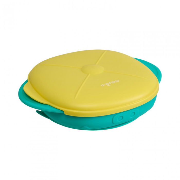 Farfurie silicon cu capac , galbena, U-Grow [1]