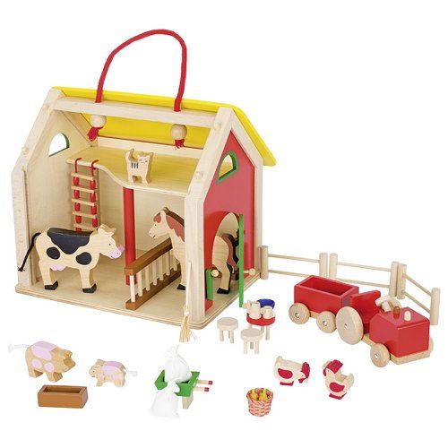 Ferma animalelor, cu 31 accesorii, de lemn [1]