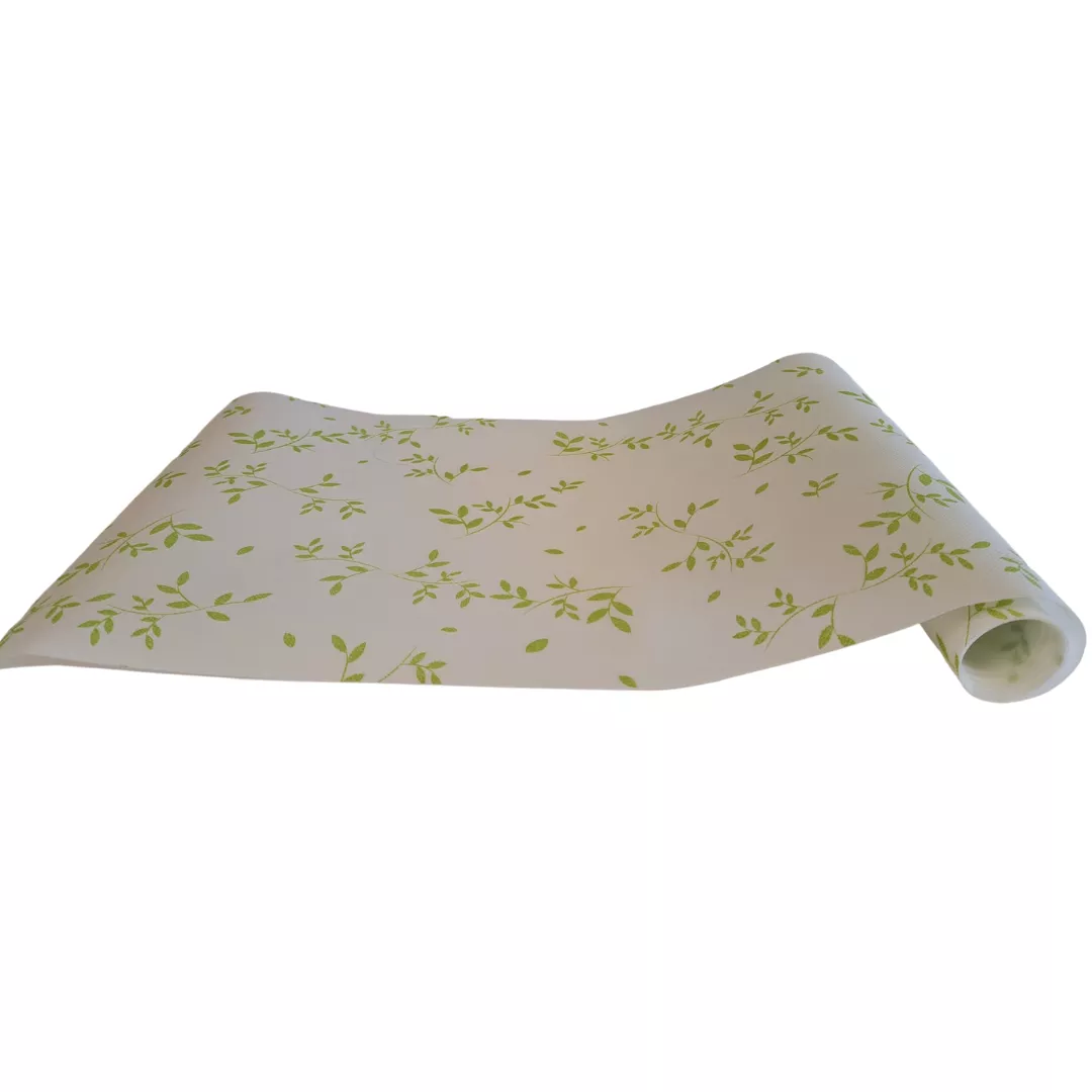 Folie sertare bucatarie, din EVA, alb cu verde, 1.5m [1]