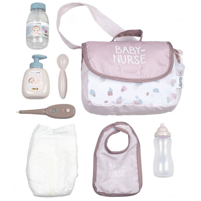 Gentuta de infasat pentru papusa Smoby Baby Nurse Changing Bag crem cu accesorii [1]