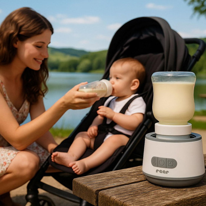 Incalzitor portabil biberoane si alimente pentru bebelusi, 4 trepte temperatura 37-50°C, acumulator cu incarcare USB-C, 3 adaptoare biberon incluse, afisaj temperatura, timer cu oprire automata, indep [15]