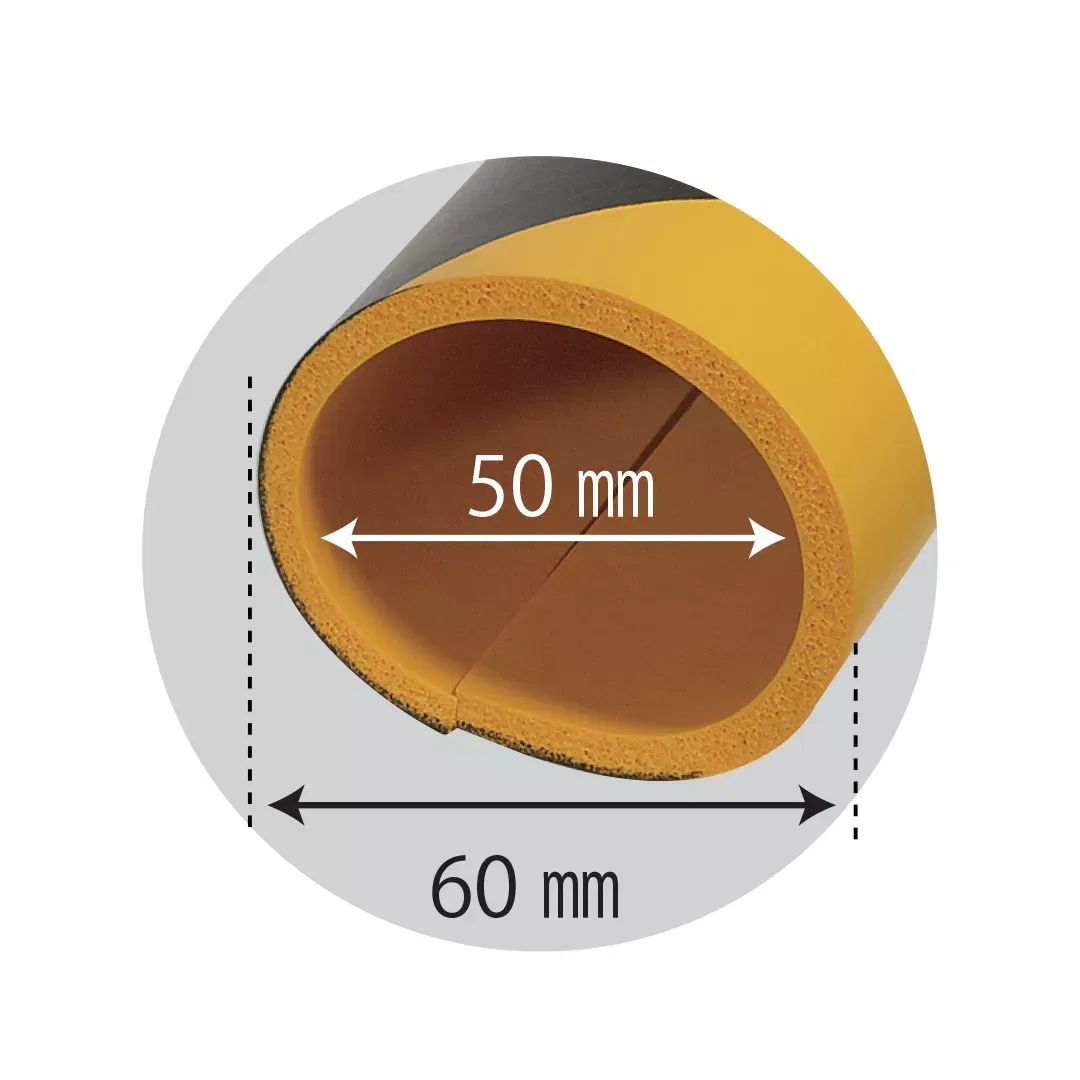 Izolatie teava, din spuma, pentru semnalizare, negru-galben, 90cm [3]