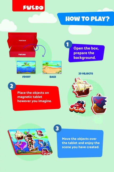 JOC MAGNETIC DIN SPUMA EVA, PIRATI, PUEDO [6]