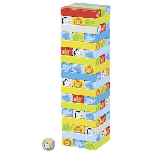 Joc tip Jenga din lemn Goki cu animale – 55 piese [2]