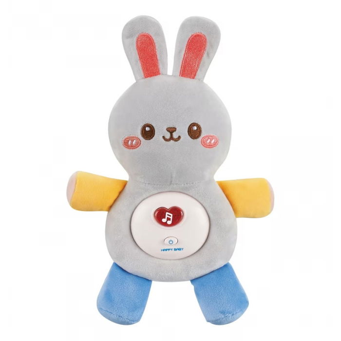 Jucarie de plus iepuras pentru bebelusi Chipolino cu lumini si melodii grey [1]