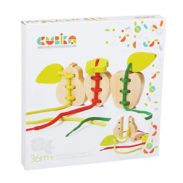 Jucarie Din Lemn Cubika ,Joc De Snuruit Fructe, 36 luni+ [1]