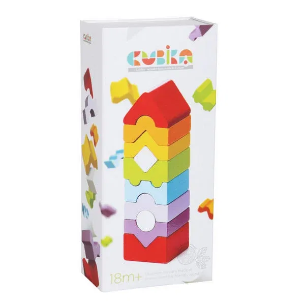 Jucarie Din Lemn Cubika, Set Constructii Turn, 18 luni + [1]