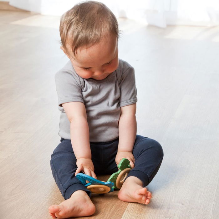 Jucarie organica pentru dentitie, din lemn si cauciuc natural, Dinozaur, Gruenspecht 688-00 [1]