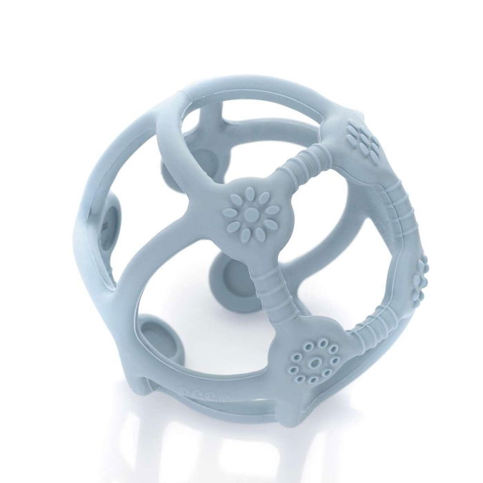 Jucarie pentru dentitie si minge 2in1, silicon, albastra, 0 luni+, Reer Bite&Play 79273 [1]