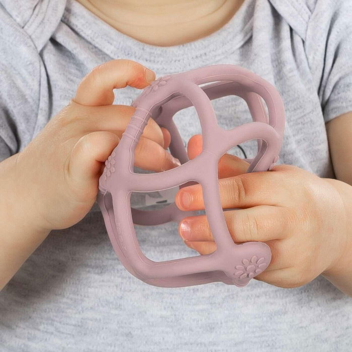 Jucarie pentru dentitie si minge 2in1, silicon, roz, 0 luni+, Reer Bite&Play 79284 [5]