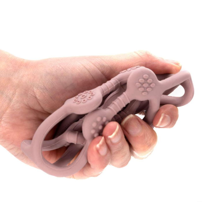 Jucarie pentru dentitie si minge 2in1, silicon, roz, 0 luni+, Reer Bite&Play 79284 [4]