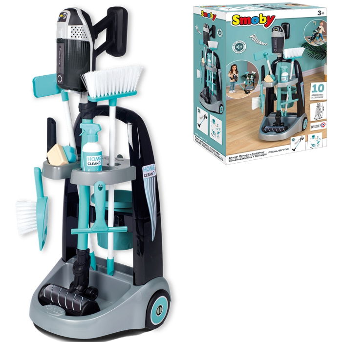 Jucarie Smoby Set curatenie cu troller si aspirator electronic Rowenta negru [12]