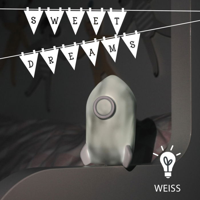 Lampa de veghe cu LED, cu oprire cronometrata, forma racheta, gri, Lumilu Sweet Dreams Rocket, Reer 52271 [2]