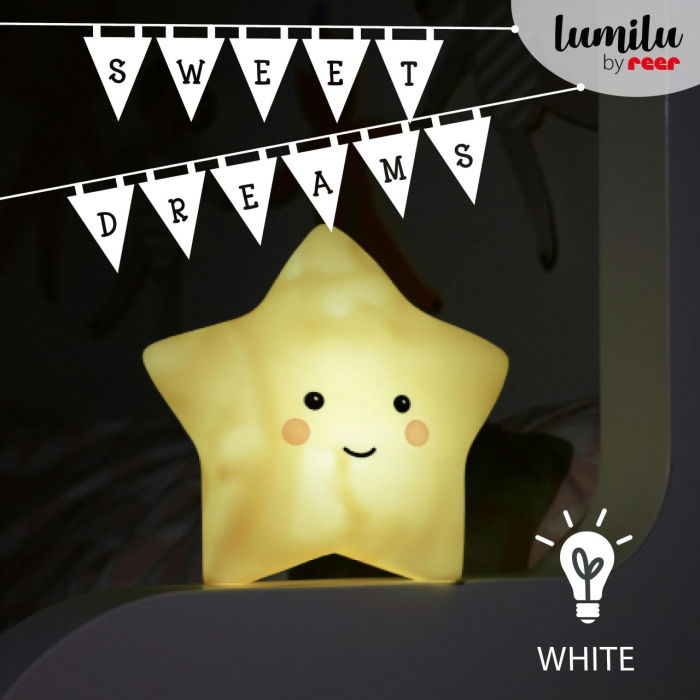 Lampa de veghe cu LED, cu oprire cronometrata, forma stea, galbena, Lumilu Sweet Dreams Star, Reer 52265 [2]