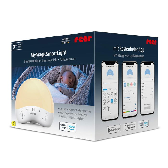 Lampa de veghe inteligenta cu 25 de sunete, multicolora, comunicare prin Wi-Fi cu smartphone, temporizator, Reer MyMagic SmartLight 52470 [6]