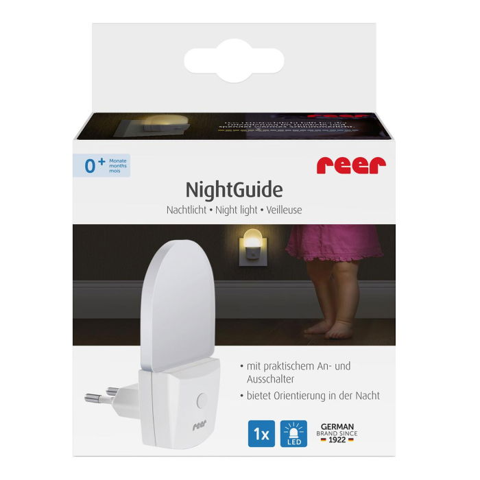 Lampa de veghe pentru priza, cu comutator, 0+ luni, Reer NightGuide 52390 [1]