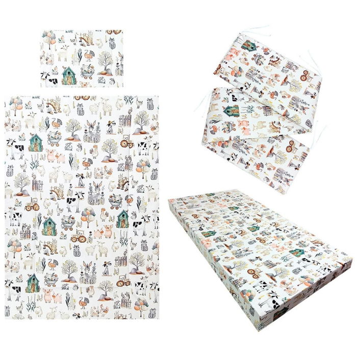 Lenjerie patut Hubners Fermier 4 piese alb [1]