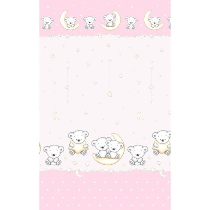 Lenjerie patut Hubners Ursulet pe Semiluna 4 piese roz [1]