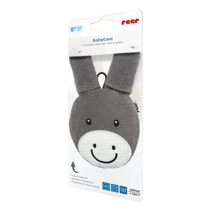 Manusa de baie pentru bebelusi, material textil, forma magarus, fara BPA, 0+ luni, Reer BabyCare Wash Pad 81091 [6]