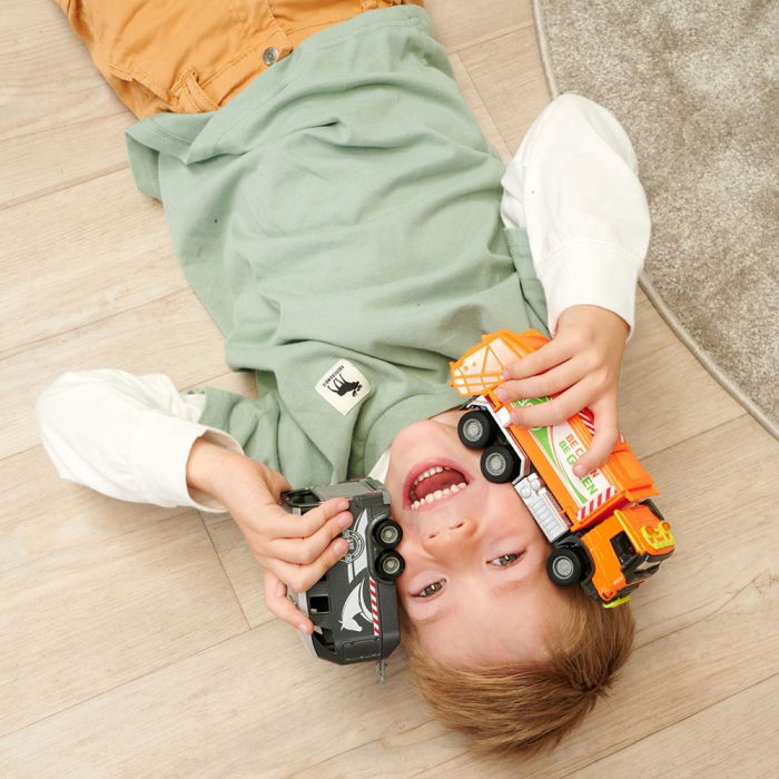 Masina de gunoi Majorette Volvo Garbge Collector cu tomberon [10]