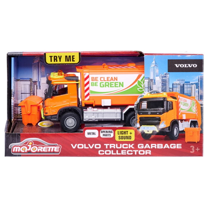 Masina de gunoi Majorette Volvo Garbge Collector cu tomberon [12]