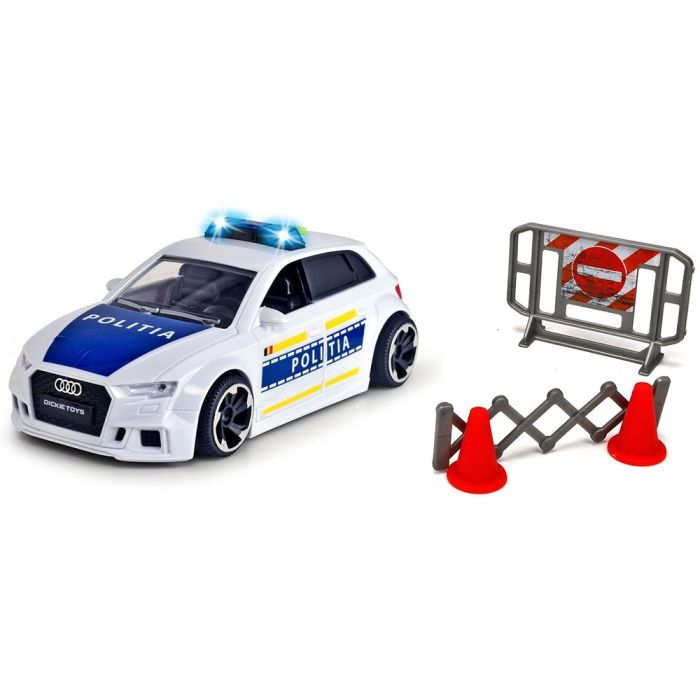 Masina de politie Dickie Toys Audi RS3 1:32 15 cm cu lumini, sunete si accesorii [2]