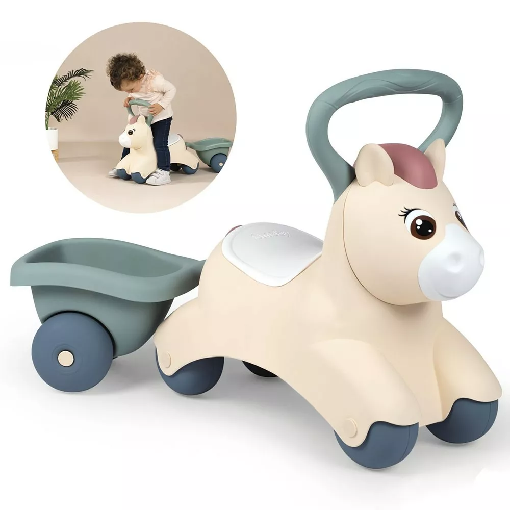 Masinuta de impins pentru copii, cu remorca, 1 an+, Smoby Pony [2]