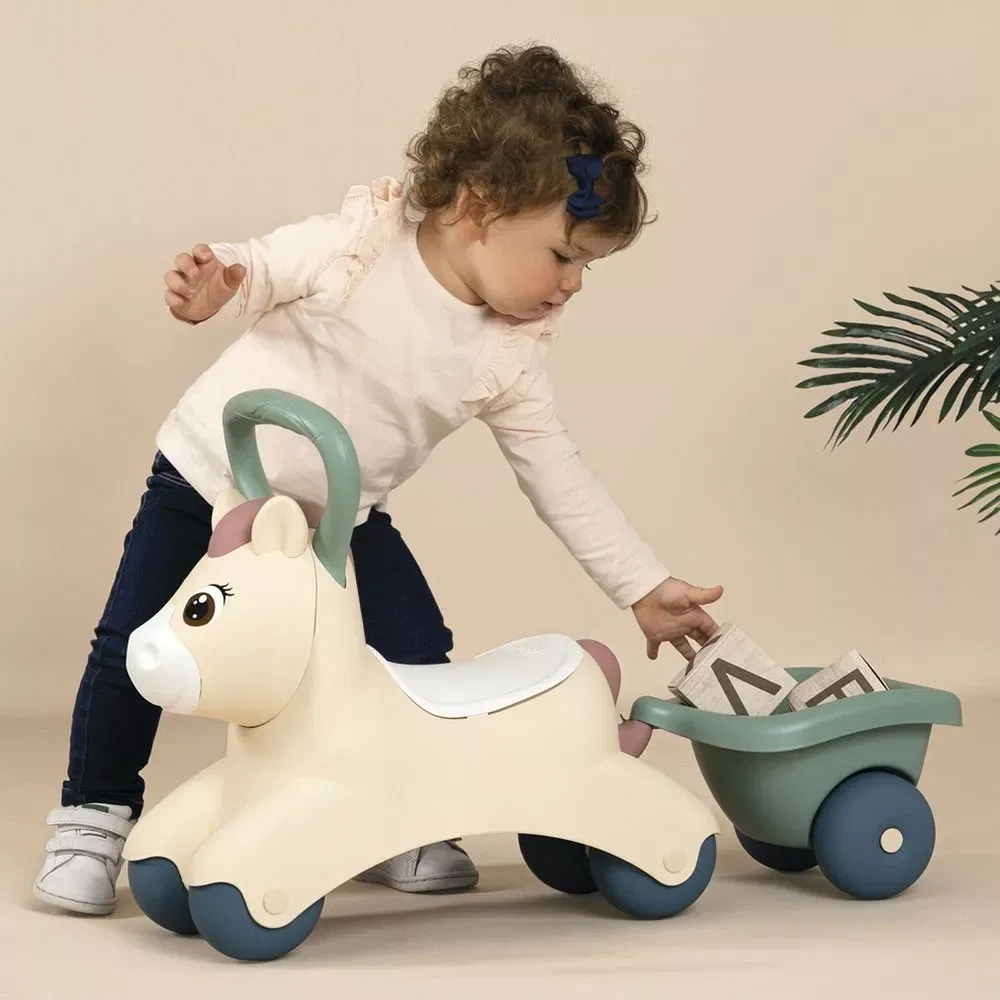 Masinuta de impins pentru copii, cu remorca, 1 an+, Smoby Pony [6]