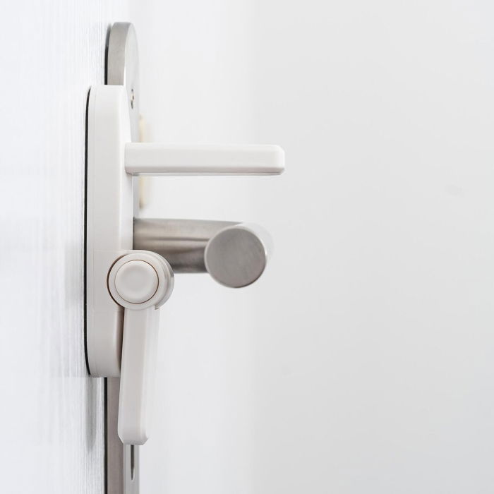 Opritor pentru clanta usii, fara gaurire, alb, REER 70110 [6]