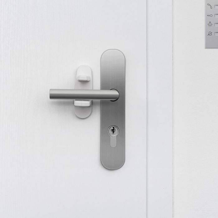 Opritor pentru clanta usii, fara gaurire, alb, REER 70110 [3]