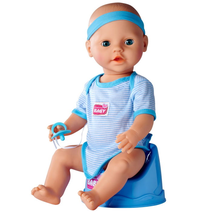 Papusa Simba New Born Baby, Baby Doll 43 cm cu accesorii albastru [4]
