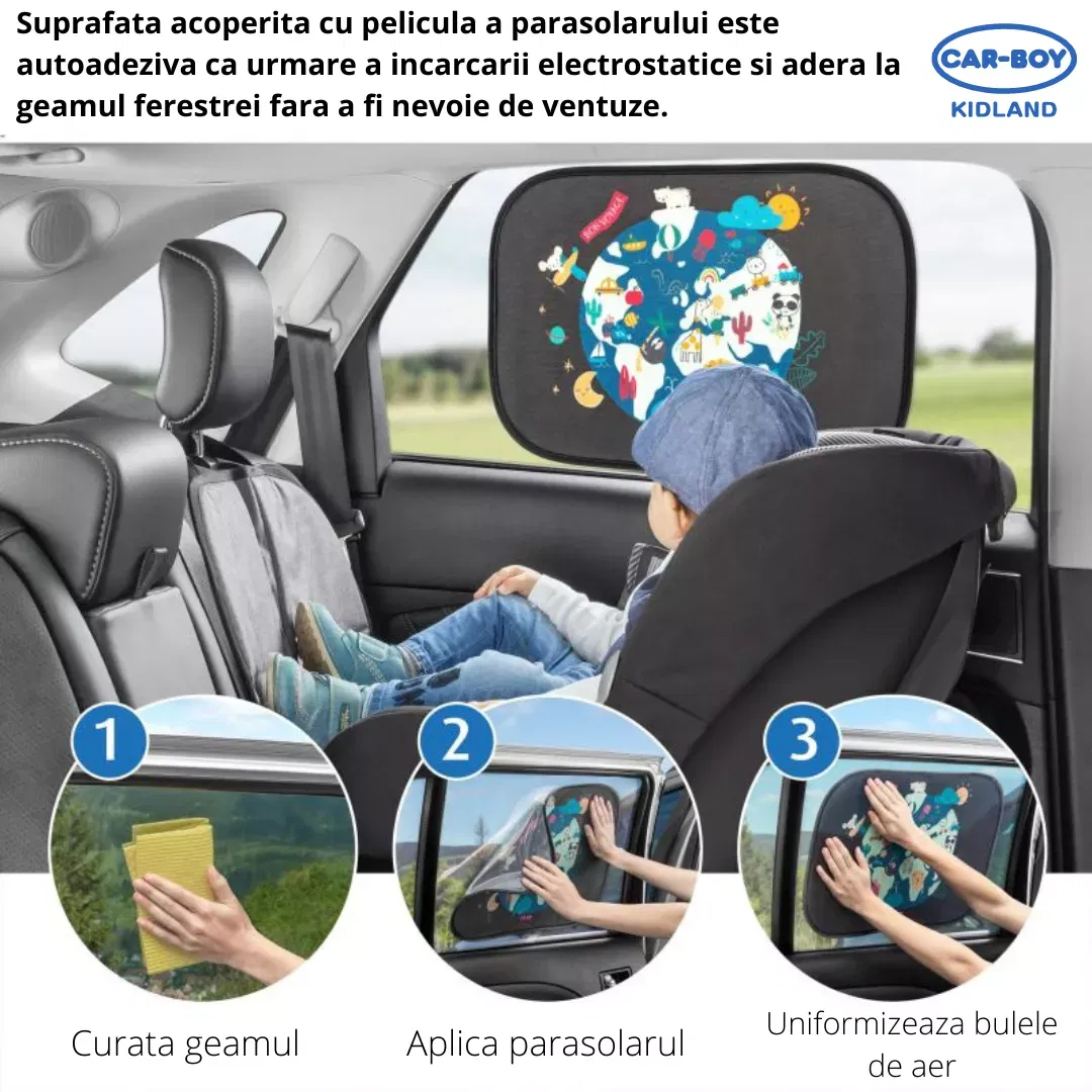 Parasolar auto copii, lipire fara ventuze, set 2 buc, Reer [2]