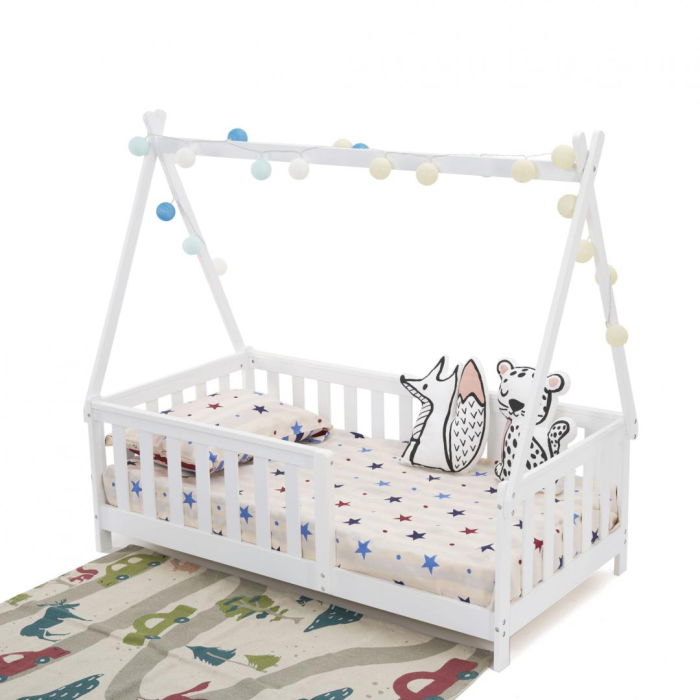 Pat casuta, alb 147.5x75cm, U-Grow [1]