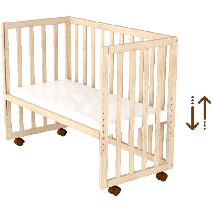 Patut copii din lemn co-sleeper Hubners Eva 94x46 cm natur [5]
