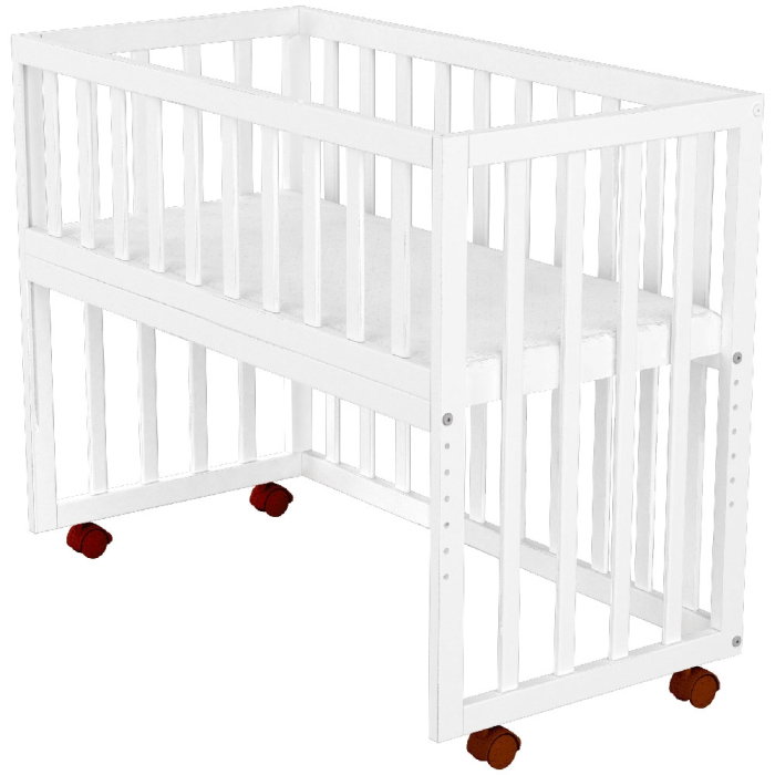 Patut copii din lemn co-sleeper Hubners Matei 94x46 cm alb [2]