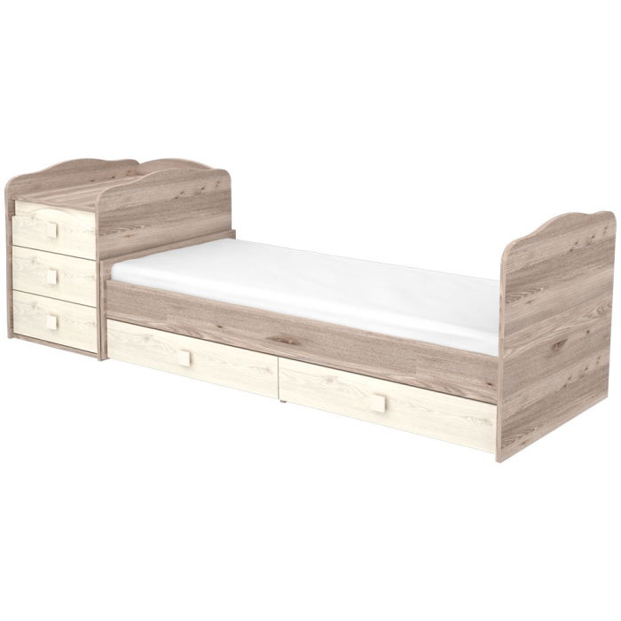 Patut copii transformabil din lemn cu 5 sertare Hubners Sofia Maxi Kombi 120x70 cm crem nisip [3]