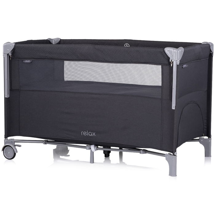 Patut pliabil Chipolino Relax anthracite linen cu laterala culisanta [2]