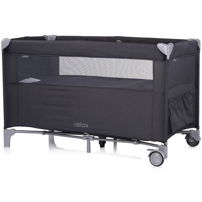 Patut pliabil Chipolino Relax anthracite linen cu laterala culisanta [3]