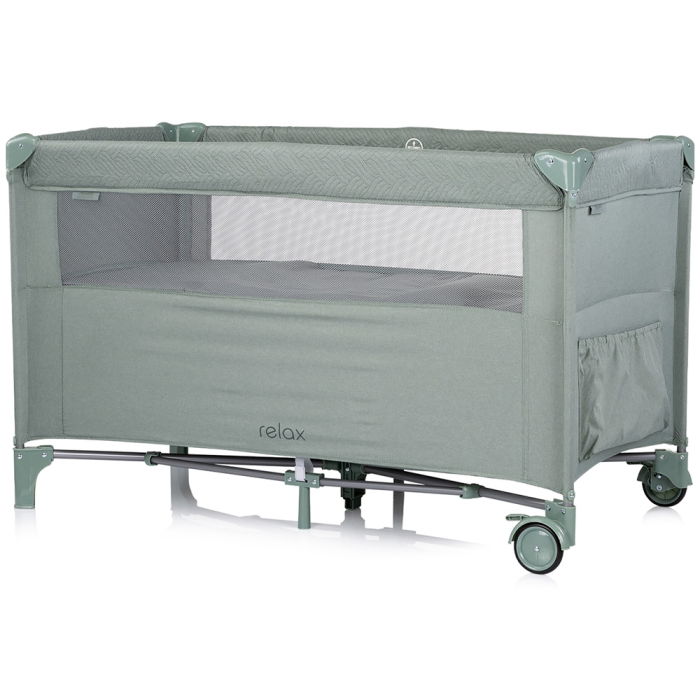 Patut pliabil Chipolino Relax basil linen cu laterala culisanta [3]