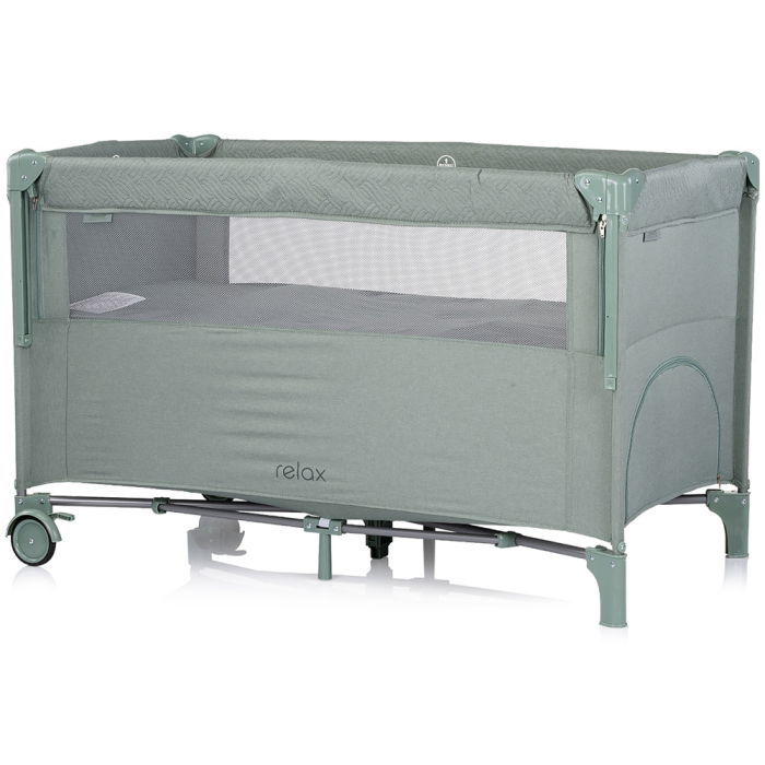 Patut pliabil Chipolino Relax basil linen cu laterala culisanta [2]