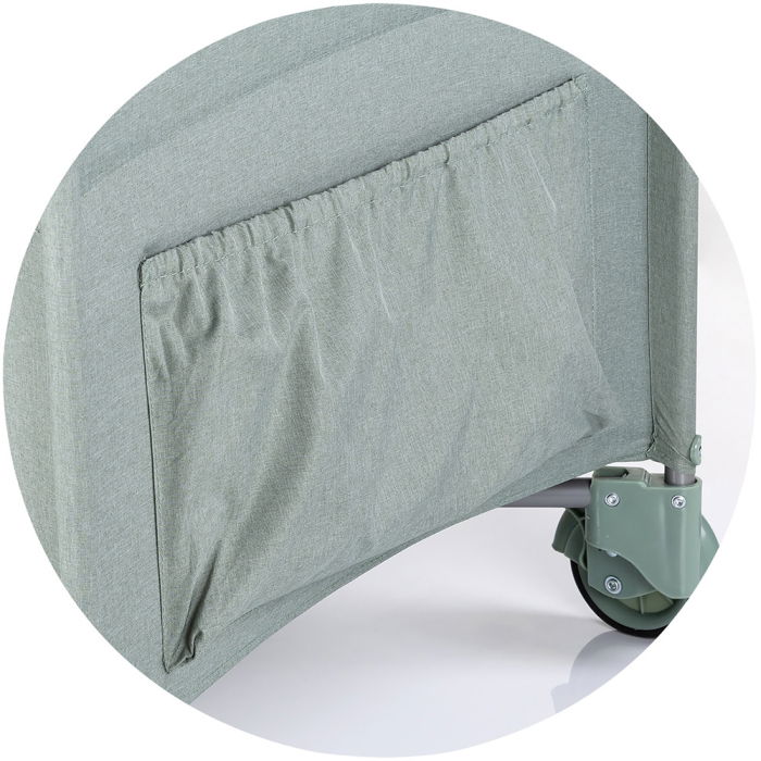 Patut pliabil Chipolino Relax basil linen cu laterala culisanta [5]